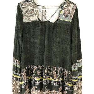 Love Fire Women's Strappy Boho Peasant Floral Paisley Top Blouse Size 1X